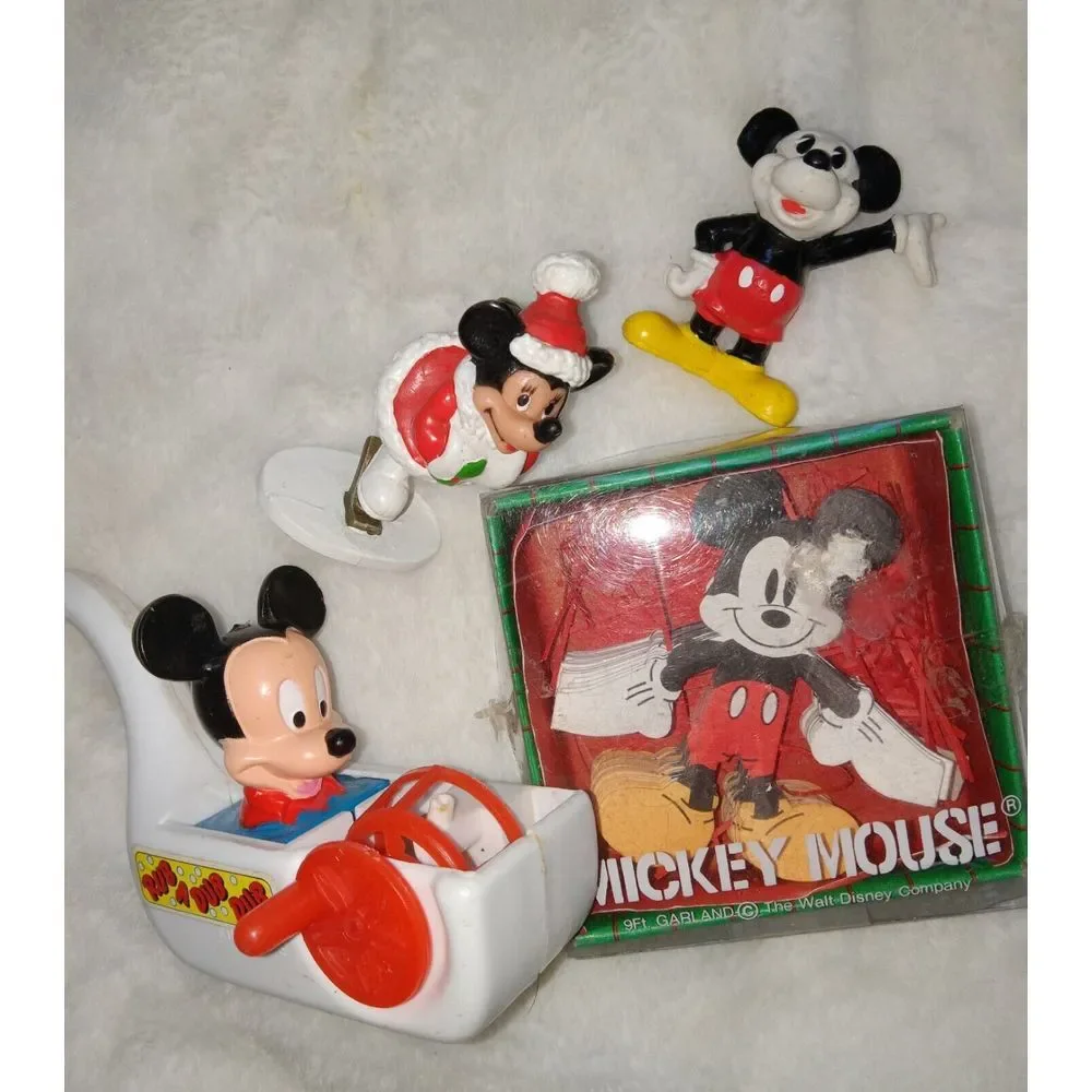 Lot vintage Mickey Mouse Rub-a-Dub Pipe Walt Disney China Mickey‎ Paper Ordament